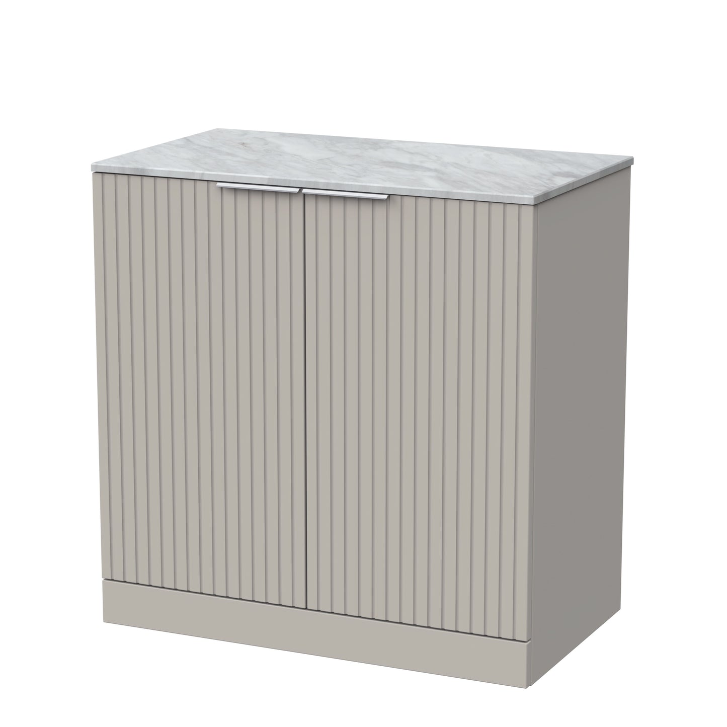 [BFLF3205GMT] Callingwood Contemporary Floor Standing 2 Door Vanity Unit with Grey Marble Worktop, Choice of Size and Colour - Cutout