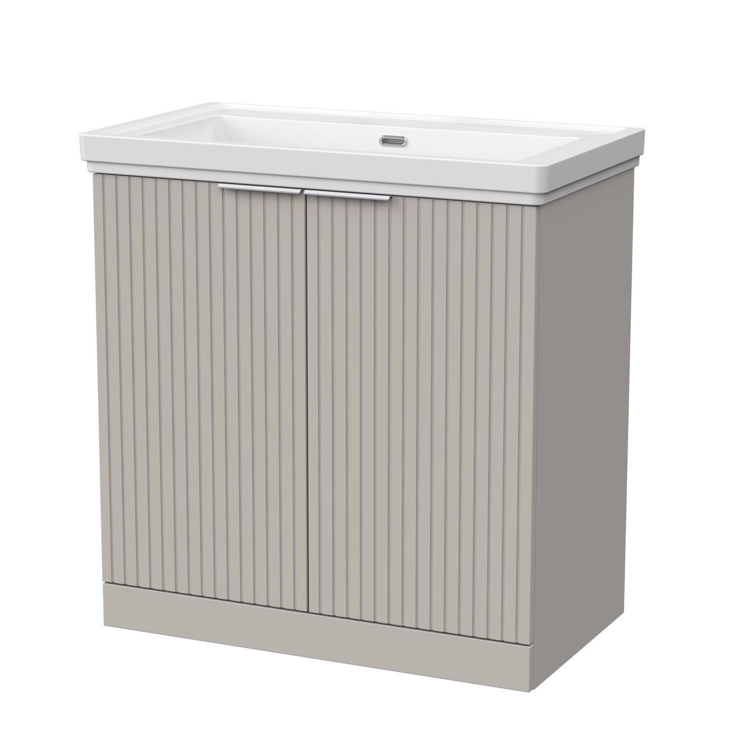 [BFLF3205H] Callingwood Contemporary Floor Standing 2 Door Vanity Unit with Traditional 0 Tap Hole Fireclay Basin, Choice of Size and Colour - Cutout