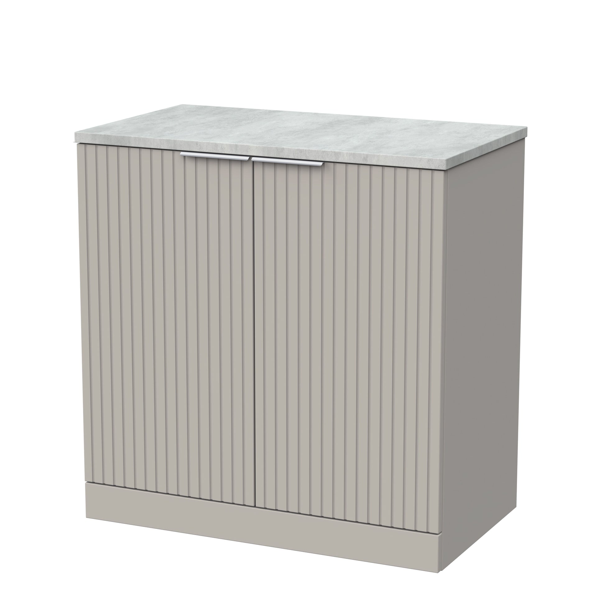 [BFLF3205LBG] Callingwood Contemporary Floor Standing 2 Door Vanity Unit with Bellato Grey Laminate Worktop, Choice of Size and Colour - Cutout