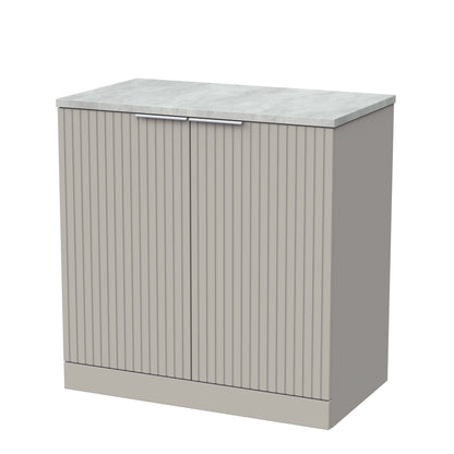 [BFLF3205LBG] Callingwood Contemporary Floor Standing 2 Door Vanity Unit with Bellato Grey Laminate Worktop, Choice of Size and Colour - Cutout
