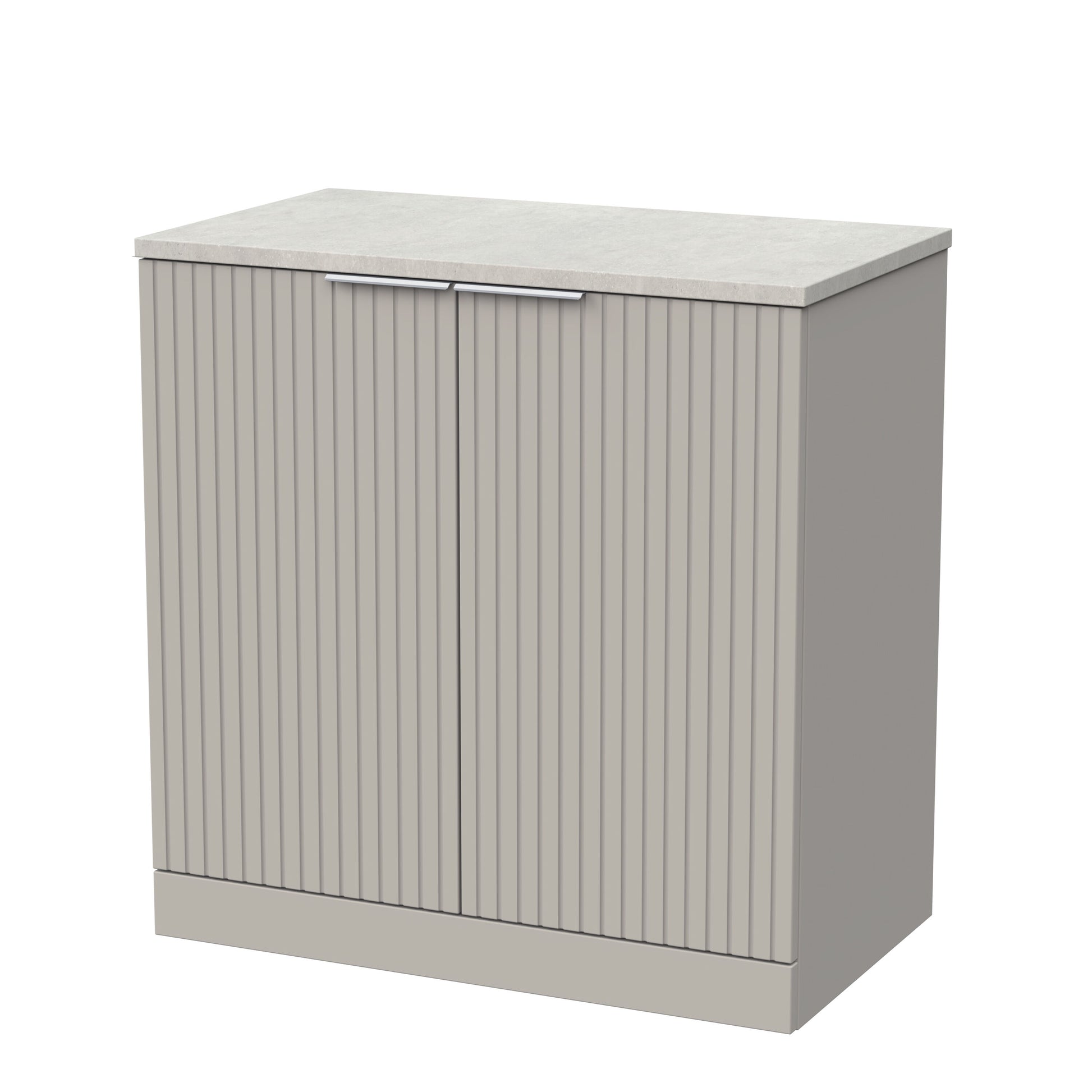 [BFLF3205LSWG] Callingwood Contemporary Floor Standing 2 Door Vanity Unit with White Sparkle Laminate Worktop, Choice of Size and Colour - Cutout