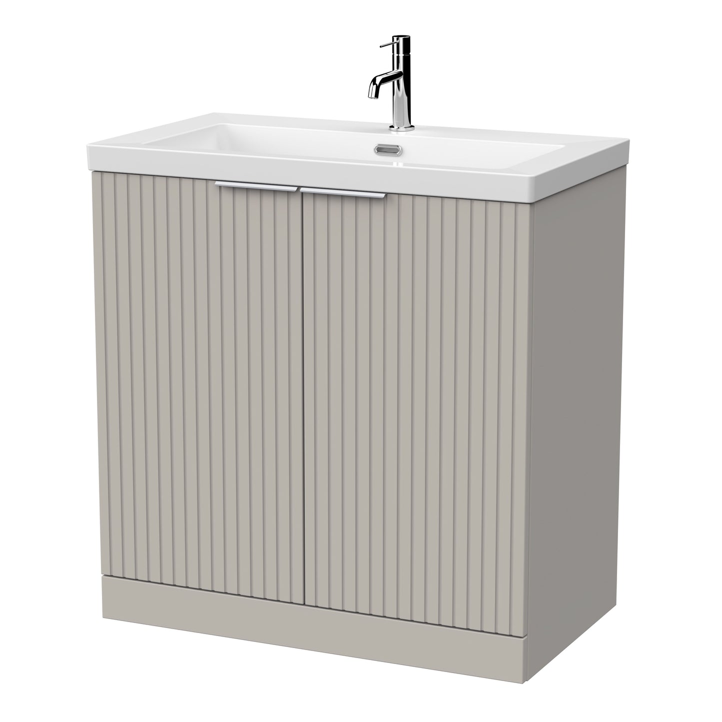 [BFLF3205L] Callingwood Contemporary Floor Standing 2 Door Vanity Unit with 1 Tap Hole Fireclay Basin, Choice of Size and Colour - Cutout