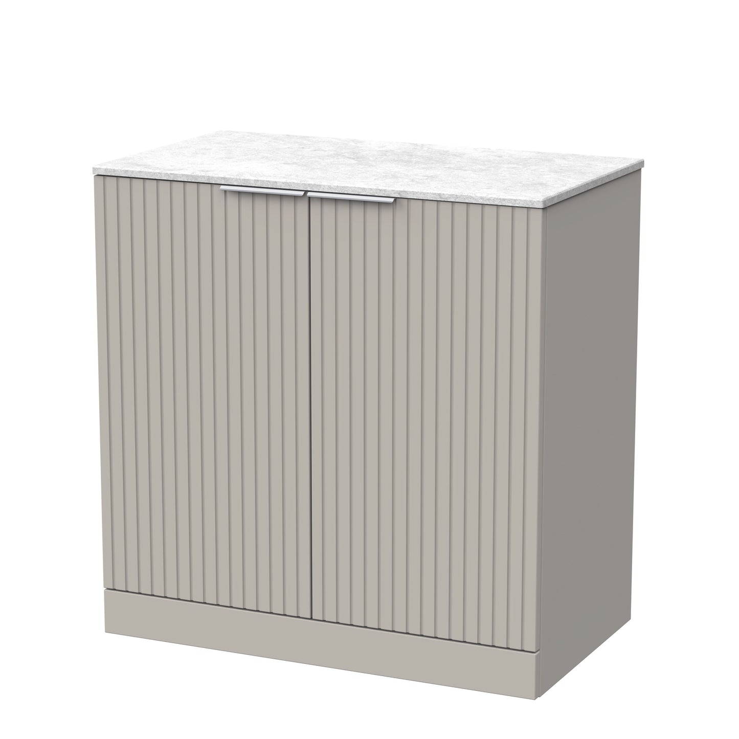 [BFLF3205WMT] Callingwood Contemporary Floor Standing 2 Door Vanity Unit with White Marble Worktop, Choice of Size and Colour - Cutout