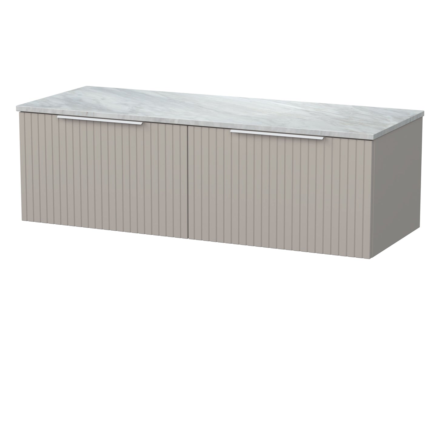 [BFLF3222GMT2] Callingwood Contemporary Wall Hung 2 Drawer 1200mm Vanity Unit with Grey Marble Worktop, Choice of Colour - Cutout