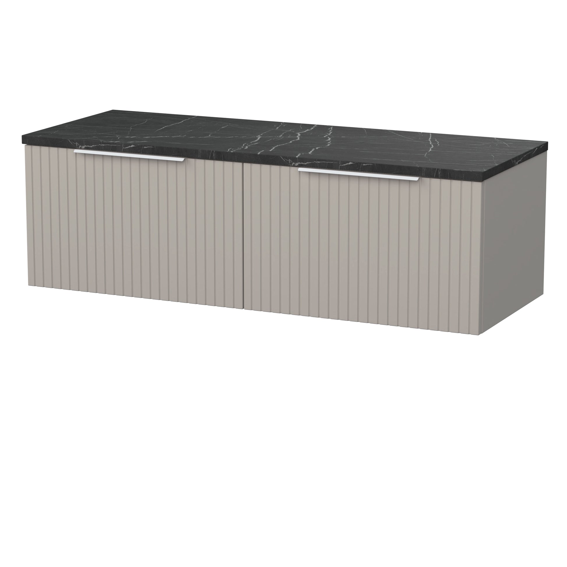 [BFLF3222LBP2] Callingwood Contemporary Wall Hung 2 Drawer 1200mm Vanity Unit with Black Pietra Marble Laminate Worktop, Choice of Colour - Cutout