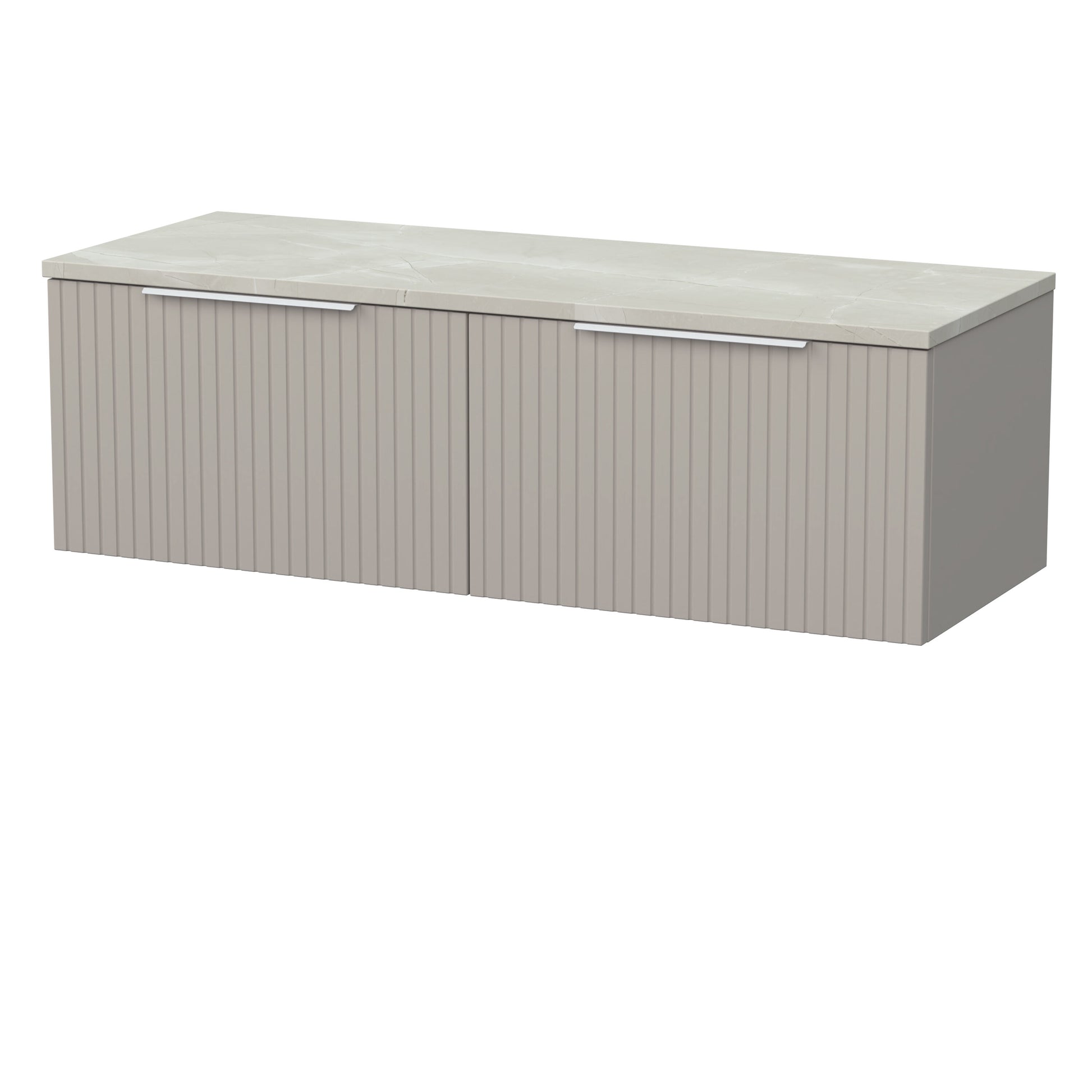 [BFLF3222LMP2] Callingwood Contemporary Wall Hung 2 Drawer 1200mm Vanity Unit with Marble Plaster Laminate Worktop, Choice of Colour - Cutout