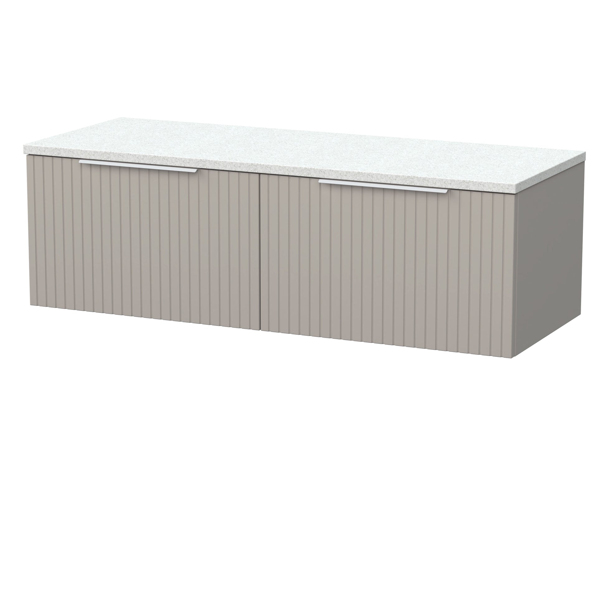 [BFLF3222LWN2] Callingwood Contemporary Wall Hung 2 Drawer 1200mm Vanity Unit with White Nebula Laminate Worktop, Choice of Colour - Cutout