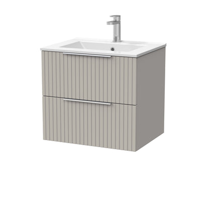 [BFLF3224C] Callingwood Contemporary Wall Hung 2 Drawer Vanity Unit with Minimalist Ceramic Basin, Choice of Size and Colour - Cutout