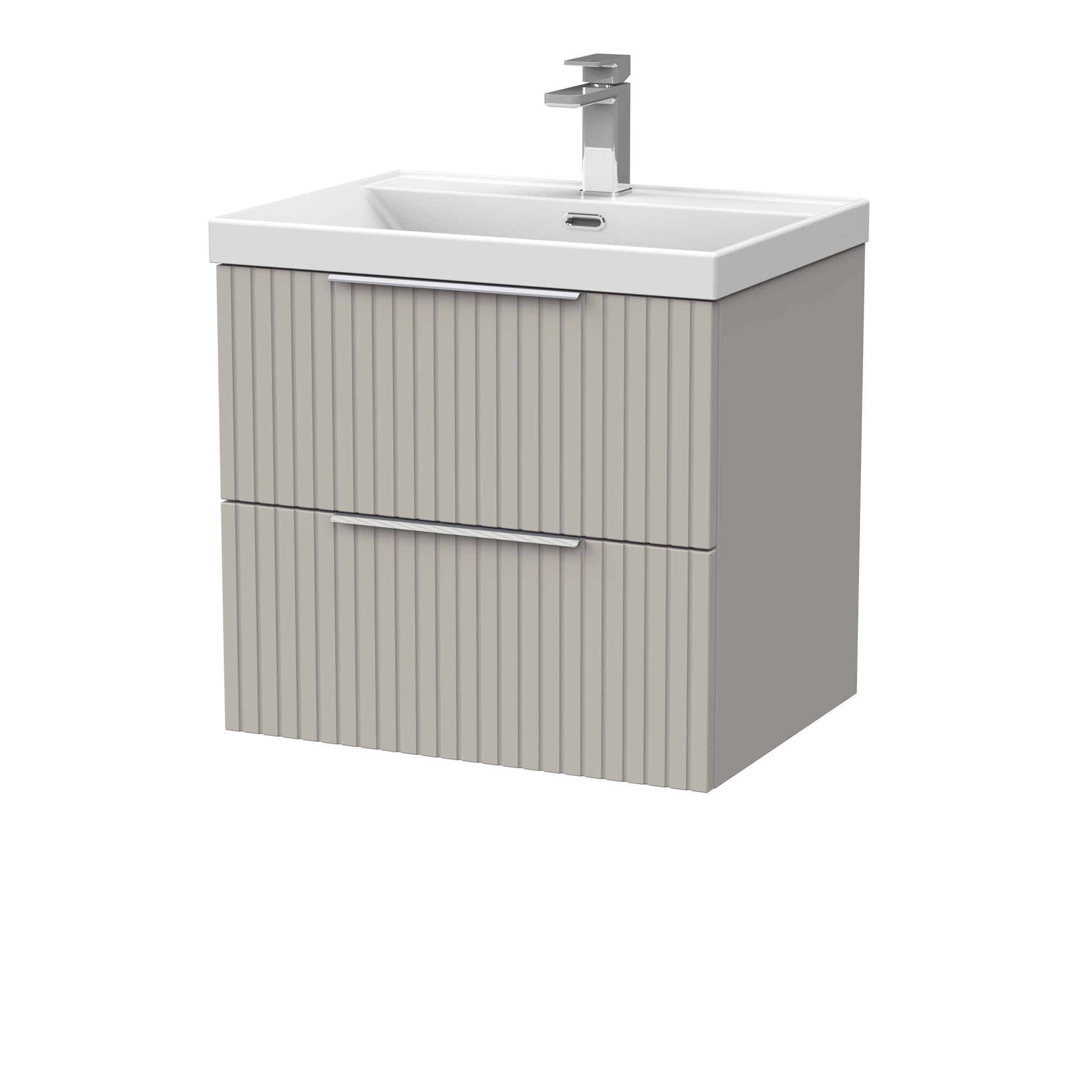 [BFLF3224E] Callingwood Contemporary Wall Hung 2 Drawer Vanity Unit with Thin-Edge Ceramic Basin, Choice of Size and Colour - Cutout