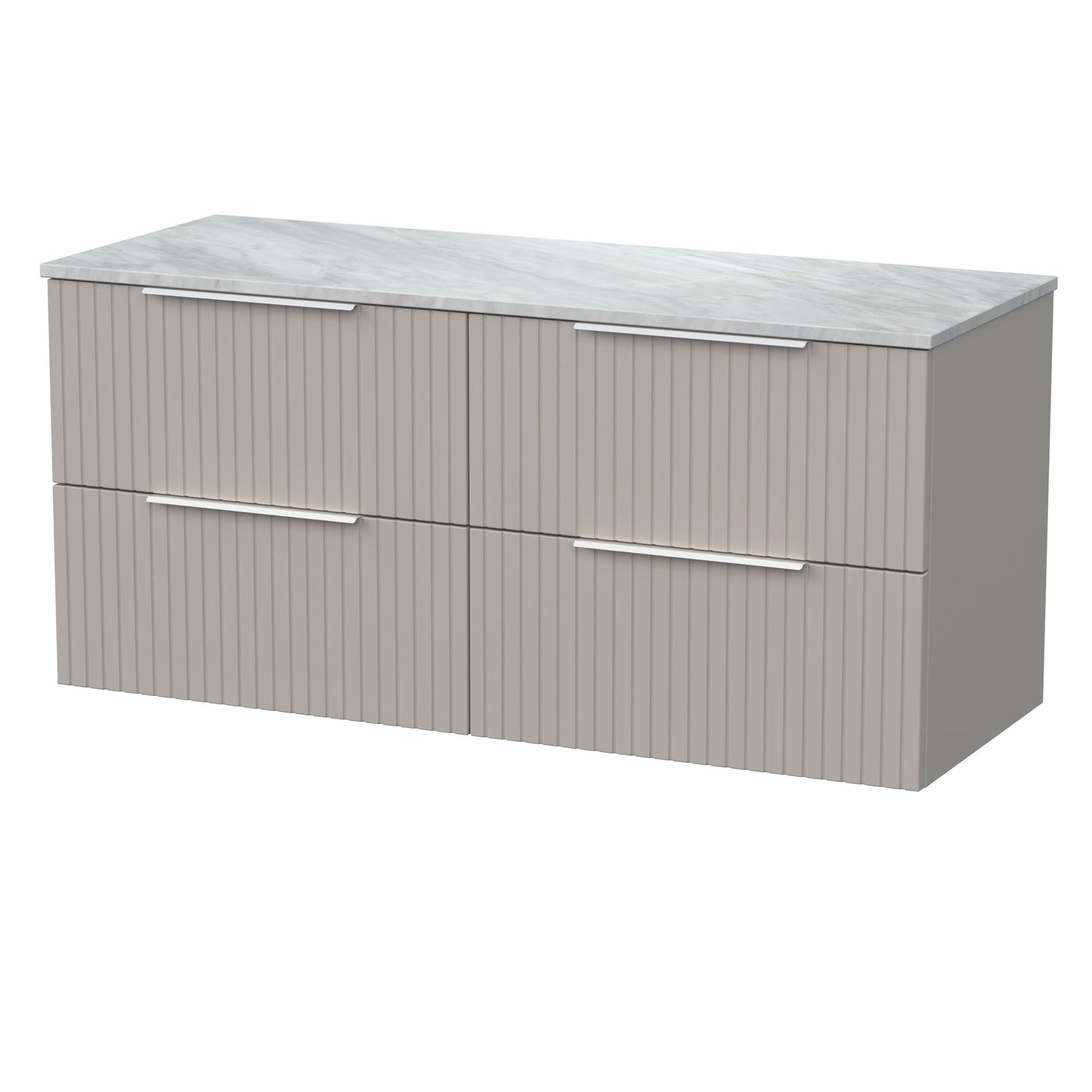 [BFLF3224GMT2] Callingwood Contemporary Wall Hung 4 Drawer 1200mm Vanity Unit with Grey Marble Worktop, Choice of Colour - Cutout