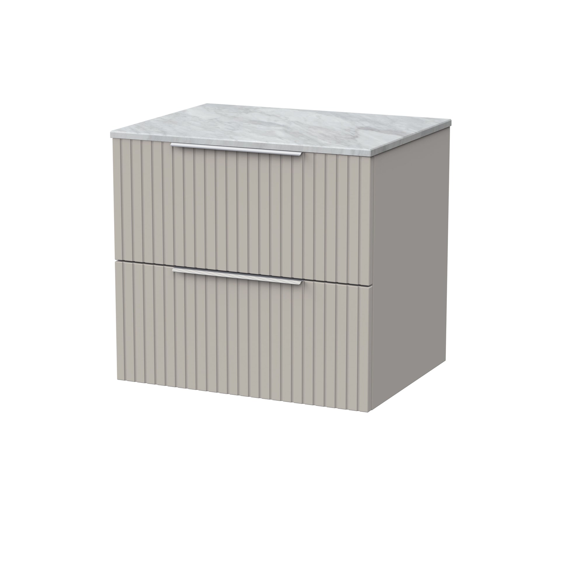 [BFLF3224GMT] Callingwood Contemporary Wall Hung 2 Drawer Vanity Unit with Grey Marble Worktop, Choice of Size and Colour - Cutout