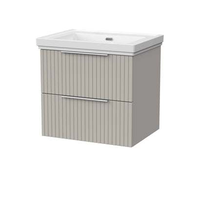 [BFLF3224H] Callingwood Contemporary Wall Hung 2 Drawer Vanity Unit with Traditional 0 Tap Hole Fireclay Basin, Choice of Size and Colour - Cutout
