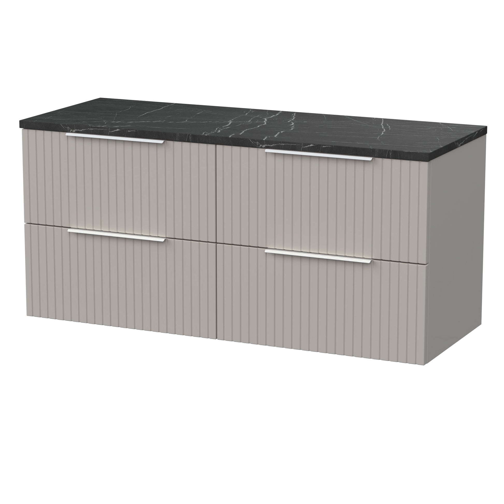 [BFLF3224LBP2] Callingwood Contemporary Wall Hung 4 Drawer 1200mm Vanity Unit with Black Pietra Marble Laminate Worktop, Choice of Colour - Cutout