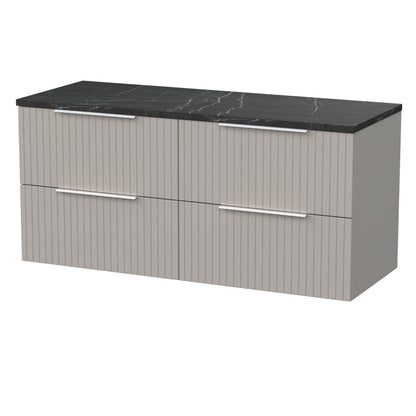 [BFLF3224LBP2] Callingwood Contemporary Wall Hung 4 Drawer 1200mm Vanity Unit with Black Pietra Marble Laminate Worktop, Choice of Colour - Cutout