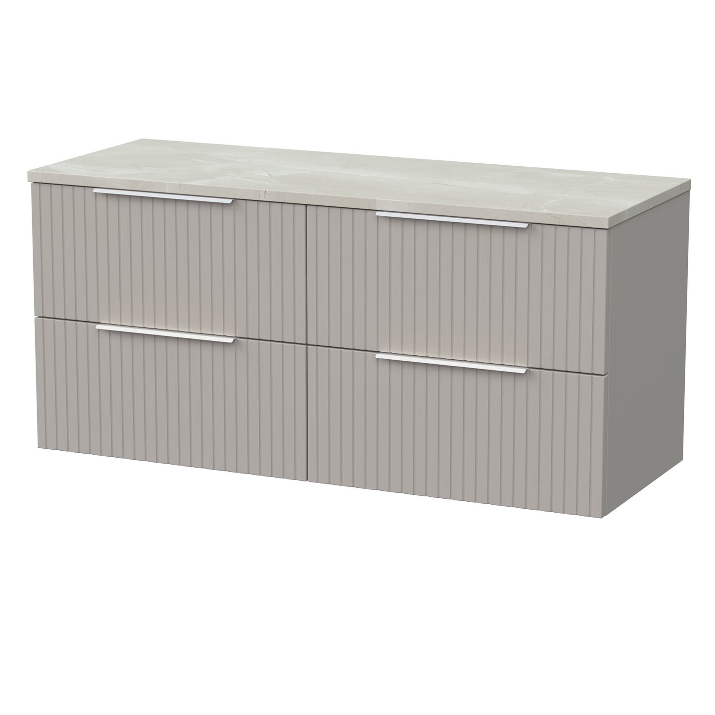 [BFLF3224LMP2] Callingwood Contemporary Wall Hung 4 Drawer 1200mm Vanity Unit with Marble Plaster Laminate Worktop, Choice of Colour - Cutout