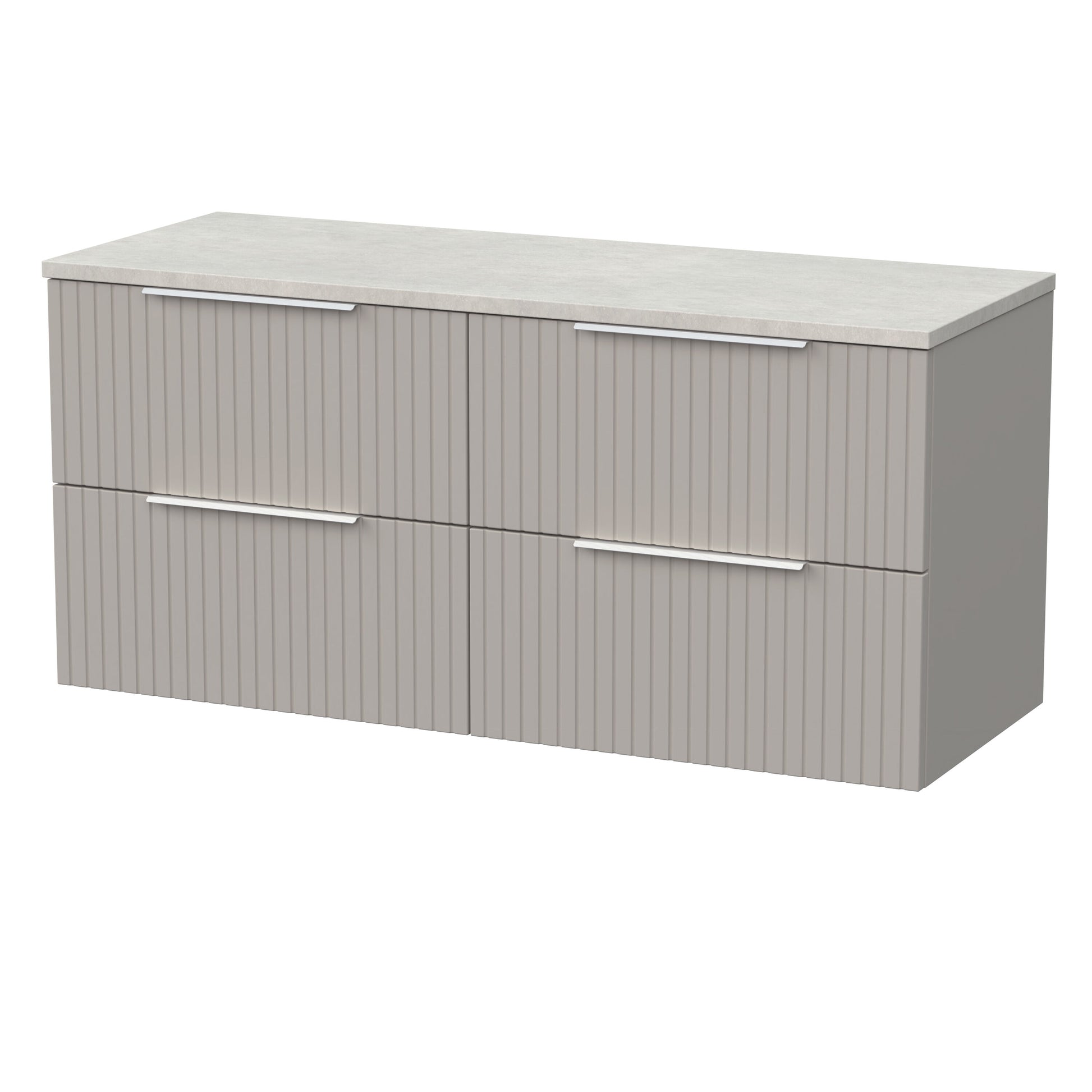 [BFLF3224LSWG2] Callingwood Contemporary Wall Hung 4 Drawer 1200mm Vanity Unit with White Sparkle Laminate Worktop, Choice of Colour - Cutout