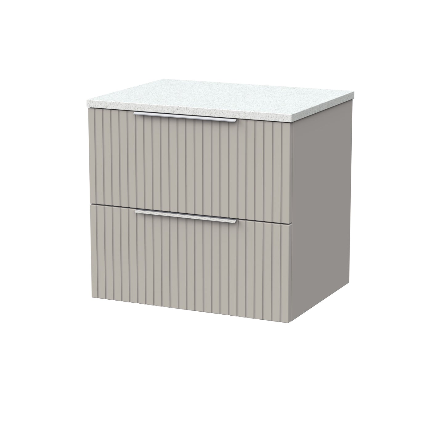 [BFLF3224LWN] Callingwood Contemporary Wall Hung 2 Drawer Vanity Unit with White Nebula Laminate Worktop, Choice of Size and Colour - Cutout