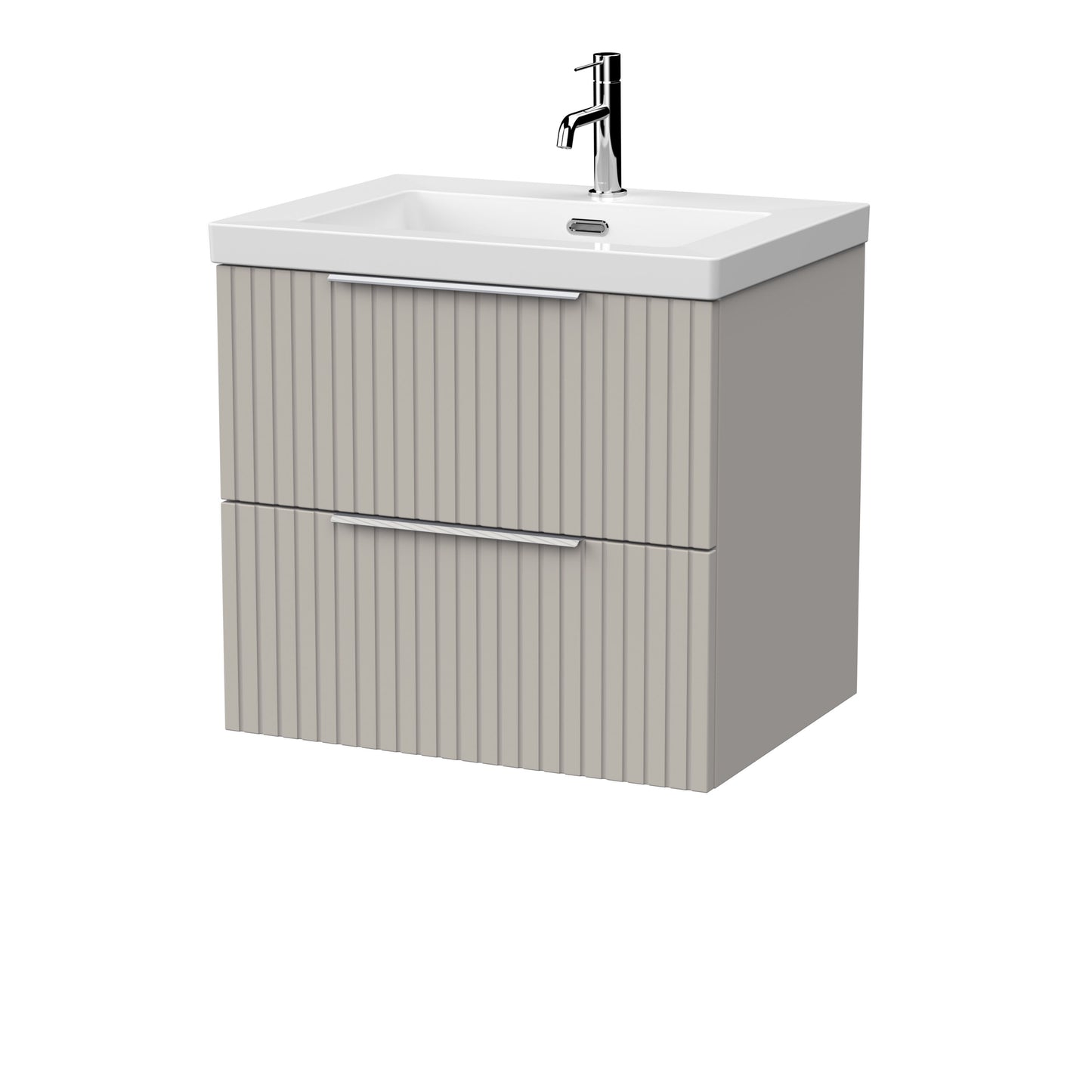 [BFLF3224L] Callingwood Contemporary Wall Hung 2 Drawer Vanity Unit with 1 Tap Hole Fireclay Basin, Choice of Size and Colour - Cutout