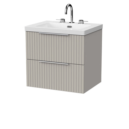 [BFLF3224M] Callingwood Contemporary Wall Hung 2 Drawer Vanity Unit with 3 Tap Hole Fireclay Basin, Choice of Size and Colour - Cutout