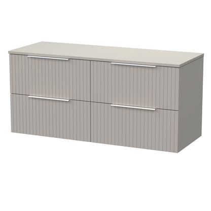 [BFLF3224W2] Callingwood Contemporary Wall Hung 4 Drawer 1200mm Vanity Unit with Laminate Worktop, Choice of Colour - Cutout