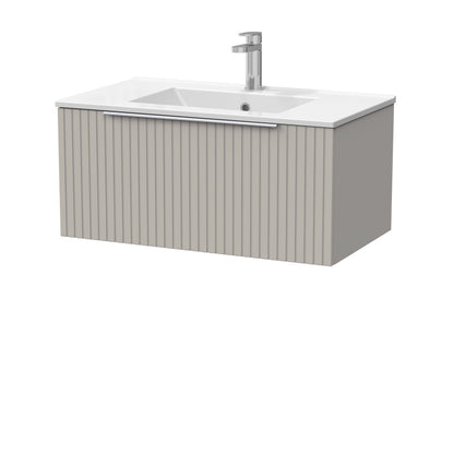 [BFLF3225C] Callingwood Contemporary Wall Hung 1 Drawer Vanity Unit with Minimalist Ceramic Basin, Choice of Size and Colour - Cutout