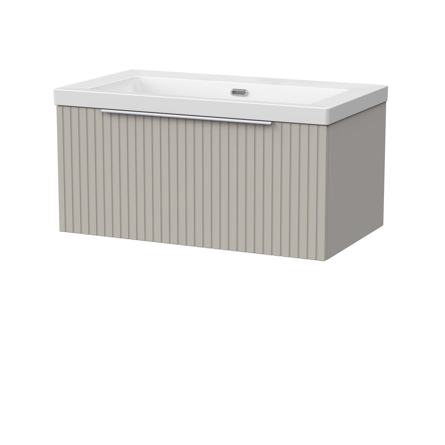 [BFLF3225K] Callingwood Contemporary Wall Hung 1 Drawer Vanity Unit with 0 Tap Hole Fireclay Basin, Choice of Size and Colour - Cutout