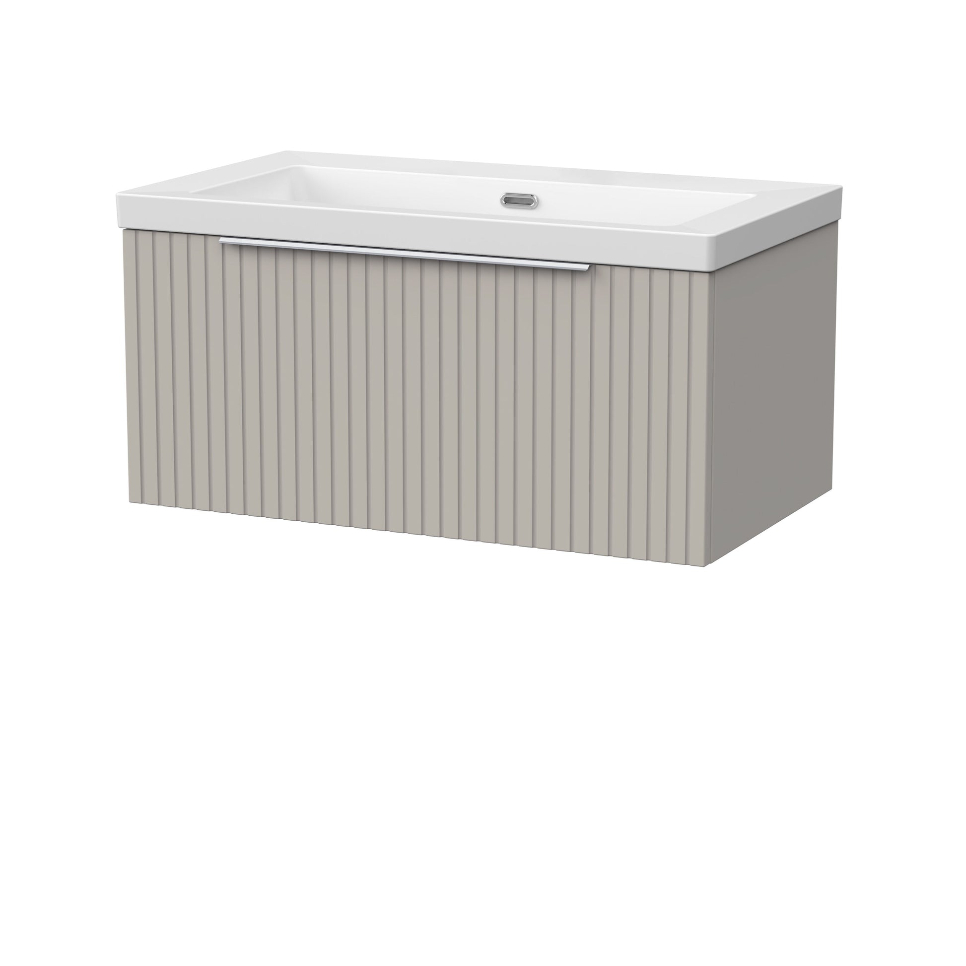 [BFLF3225K] Callingwood Contemporary Wall Hung 1 Drawer Vanity Unit with 0 Tap Hole Fireclay Basin, Choice of Size and Colour - Cutout