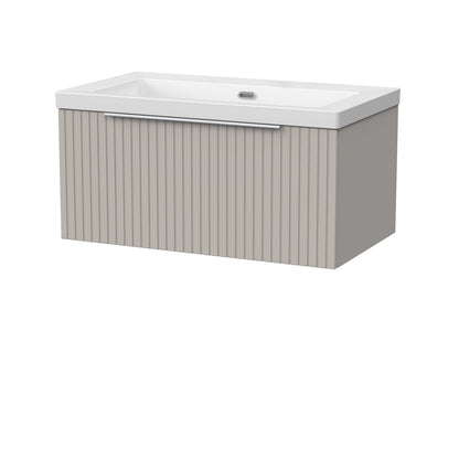 [BFLF3225K] Callingwood Contemporary Wall Hung 1 Drawer Vanity Unit with 0 Tap Hole Fireclay Basin, Choice of Size and Colour - Cutout