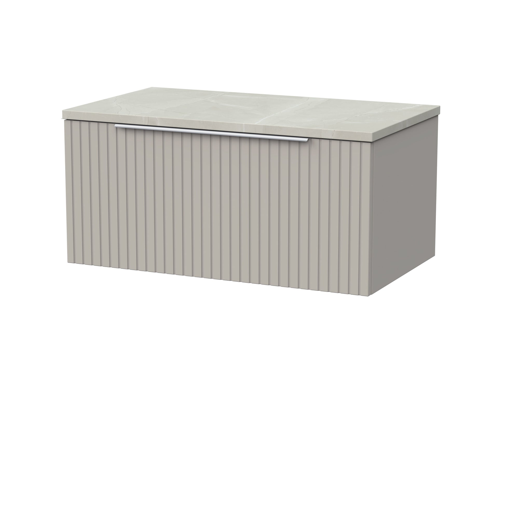 [BFLF3225LMP] Callingwood Contemporary Wall Hung 1 Drawer Vanity Unit with Marble Plaster Laminate Worktop, Choice of Size and Colour - Cutout