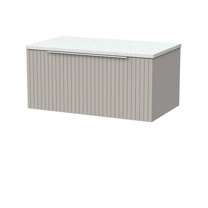 [BFLF3225LWN] Callingwood Contemporary Wall Hung 1 Drawer Vanity Unit with White Nebula Laminate Worktop, Choice of Size and Colour - Cutout