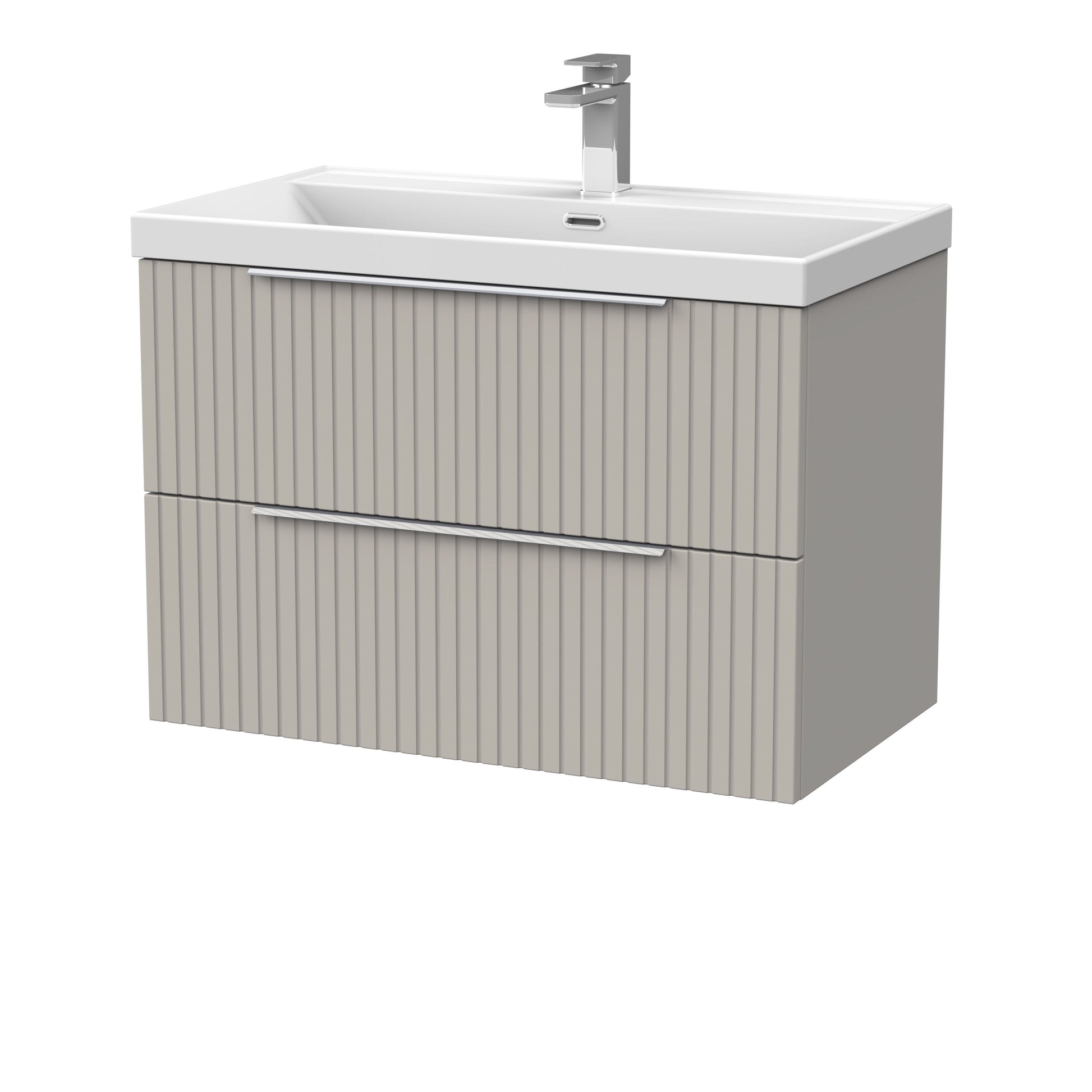 [BFLF3226E] Callingwood Contemporary Wall Hung 2 Drawer Vanity Unit with Thin-Edge Ceramic Basin, Choice of Size and Colour - Cutout
