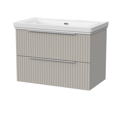 [BFLF3226H] Callingwood Contemporary Wall Hung 2 Drawer Vanity Unit with Traditional 0 Tap Hole Fireclay Basin, Choice of Size and Colour - Cutout