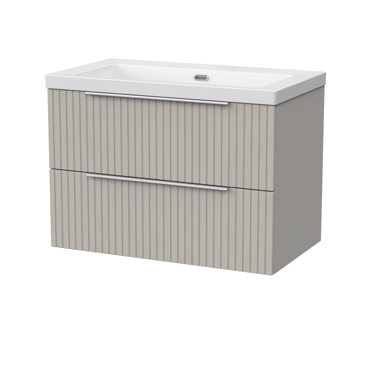 [BFLF3226K] Callingwood Contemporary Wall Hung 2 Drawer Vanity Unit with 0 Tap Hole Fireclay Basin, Choice of Size and Colour - Cutout