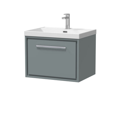 [BFLL2322E] Longnor Modern Bathroom 1 Soft Close Drawer Wall Hung Vanity Unit & Rectangular Basin, Choice of Size and Colour - Cutout