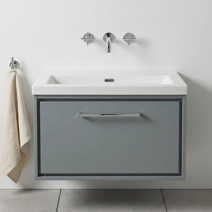 [BFLL2325K] Longnor Wall Hung Single Drawer Vanity Basin Unit with Modern Fireclay Basin, Choice of Size, Colour and Basin - Silo