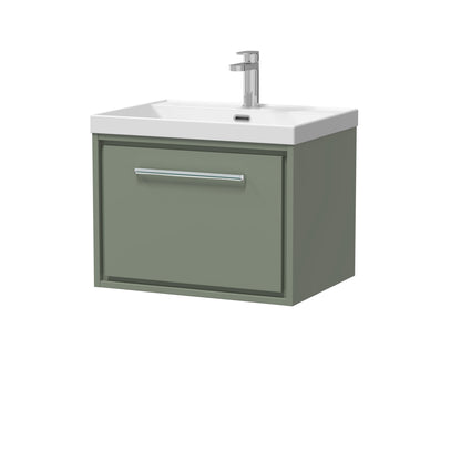 [BFLL3122E] Longnor Modern Bathroom 1 Soft Close Drawer Wall Hung Vanity Unit & Rectangular Basin, Choice of Size and Colour - Cutout
