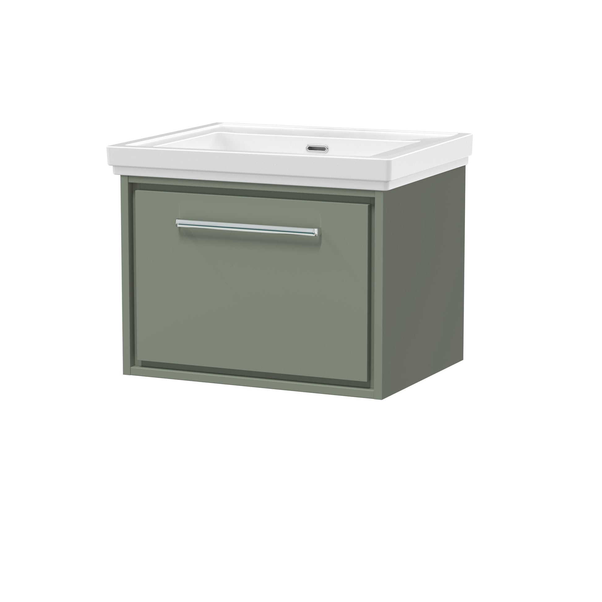 [BFLL3122H] Longnor Single Drawer Wall Hung Vanity Basin Unit with 0 Tap Hole Traditional Fireclay Basin, Choice of Size and Colour - Cutout