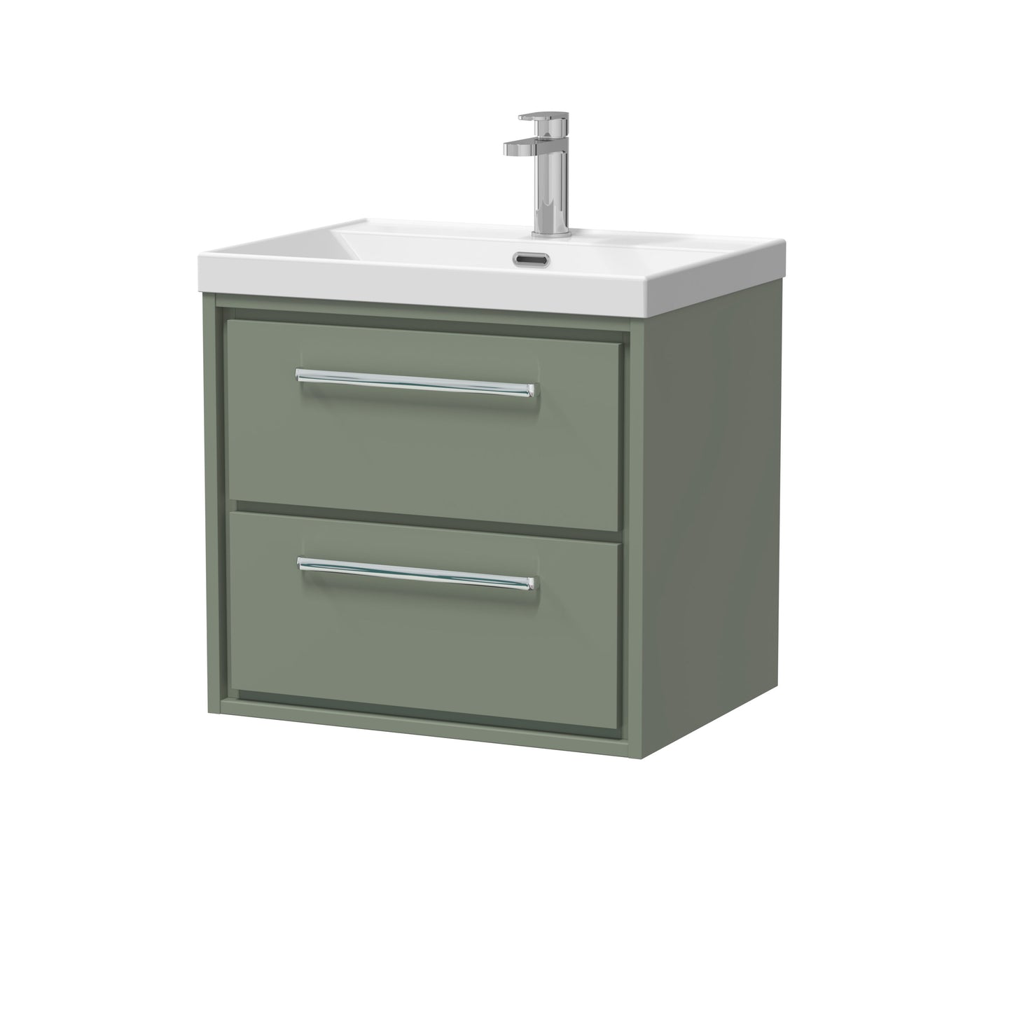 [BFLL3124E] Longnor Modern Wall Hung Vanity 2 Drawer Vanity Basin Unit with Rectangular Basin, Choice of Size and Colour - Cutout