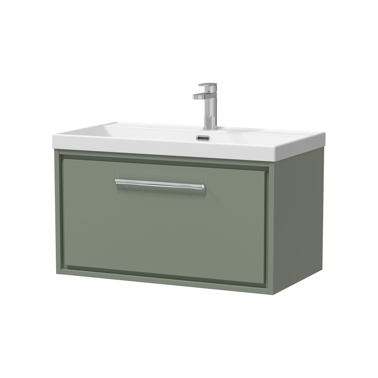 [BFLL3125E] Longnor Modern Bathroom 1 Soft Close Drawer Wall Hung Vanity Unit & Rectangular Basin, Choice of Size and Colour - Cutout