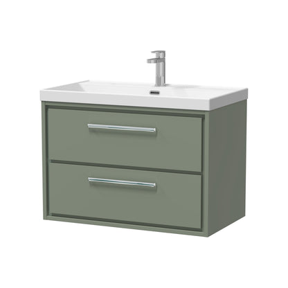 [BFLL3126E] Longnor Modern Wall Hung Vanity 2 Drawer Vanity Basin Unit with Rectangular Basin, Choice of Size and Colour - Cutout