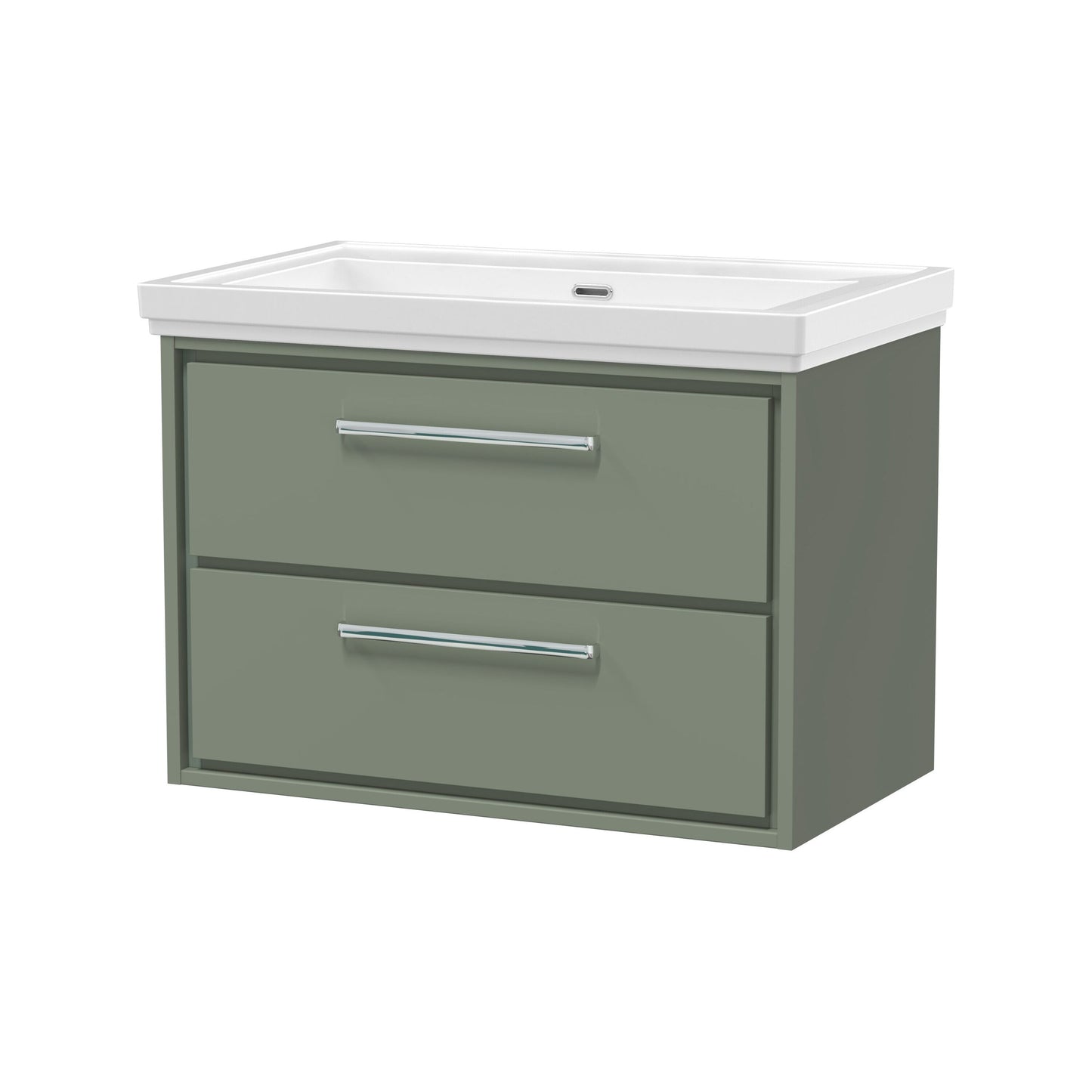 [BFLL3126H] Longnor 2 Drawer Wall Hung Vanity Basin Unit with 0 Tap Hole Traditional Fireclay Basin, Choice of Size and Colour - Cutout