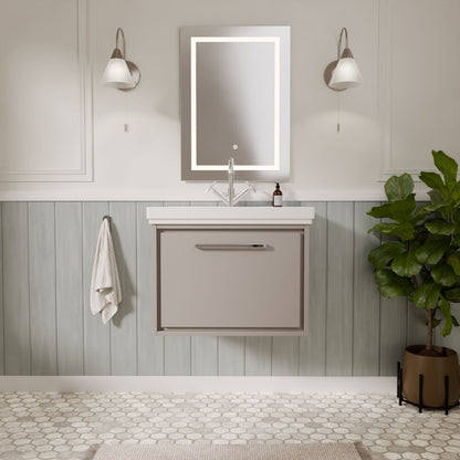 [BFLL3222A] Longnor Single Drawer Wall Hung Vanity Basin Unit with 1 Tap Hole Traditional Fireclay Basin, Choice of Colour and Size - Lifestyle 1