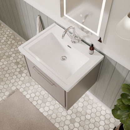 [BFLL3222A] Longnor Single Drawer Wall Hung Vanity Basin Unit with 1 Tap Hole Traditional Fireclay Basin, Choice of Colour and Size - Lifestyle 2