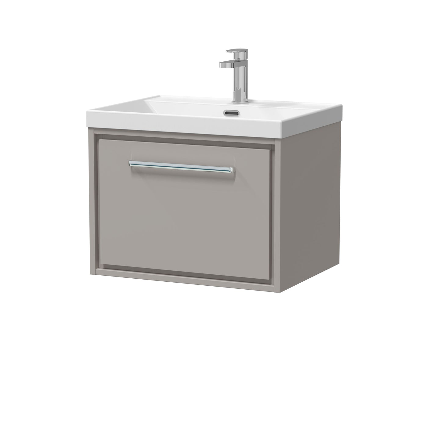 [BFLL3222E] Longnor Modern Bathroom 1 Soft Close Drawer Wall Hung Vanity Unit & Rectangular Basin, Choice of Size and Colour - Cutout