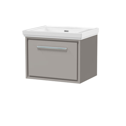 [BFLL3222H] Longnor Single Drawer Wall Hung Vanity Basin Unit with 0 Tap Hole Traditional Fireclay Basin, Choice of Size and Colour - Cutout