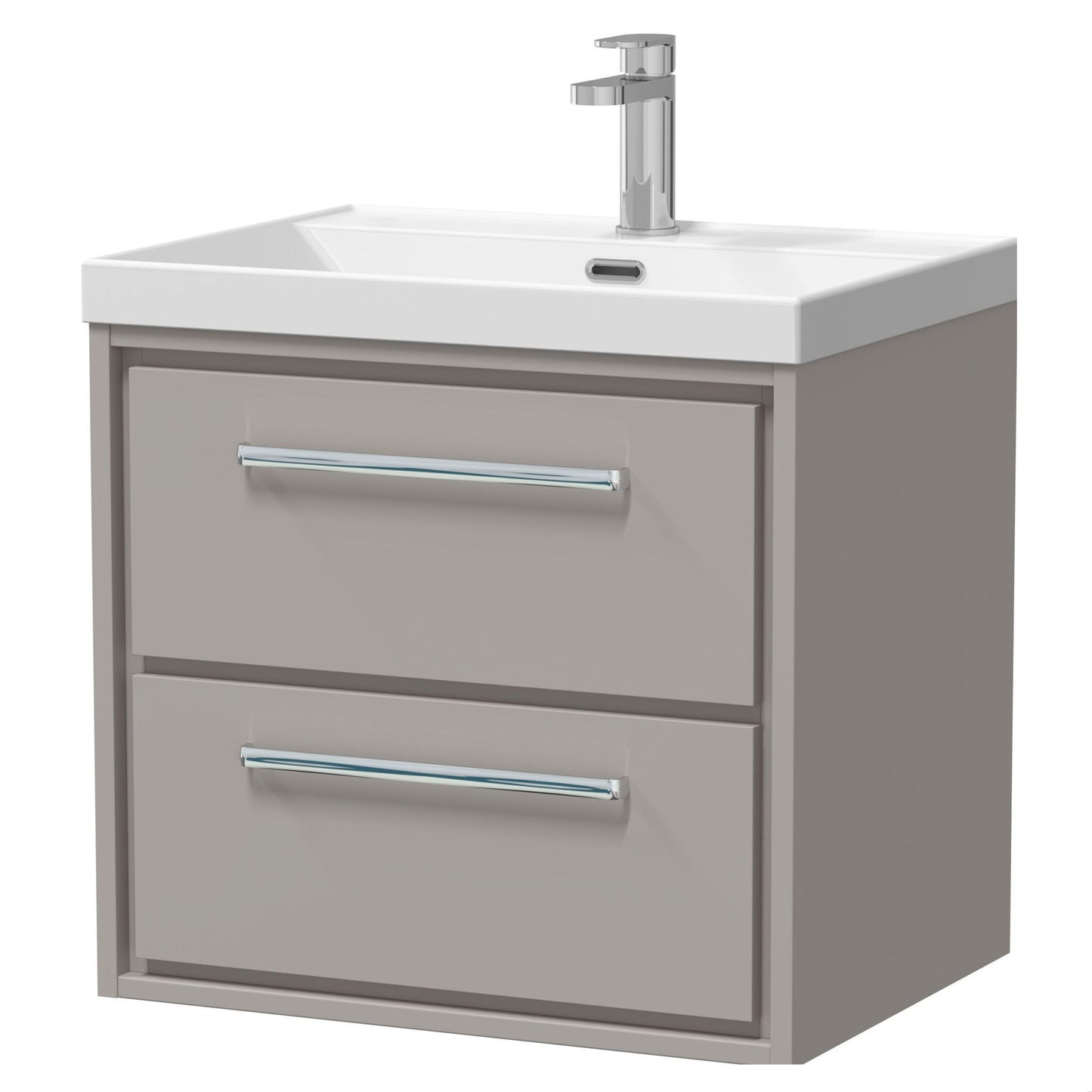 [BFLL3224E] Longnor Modern Wall Hung Vanity 2 Drawer Vanity Basin Unit with Rectangular Basin, Choice of Size and Colour - Cutout