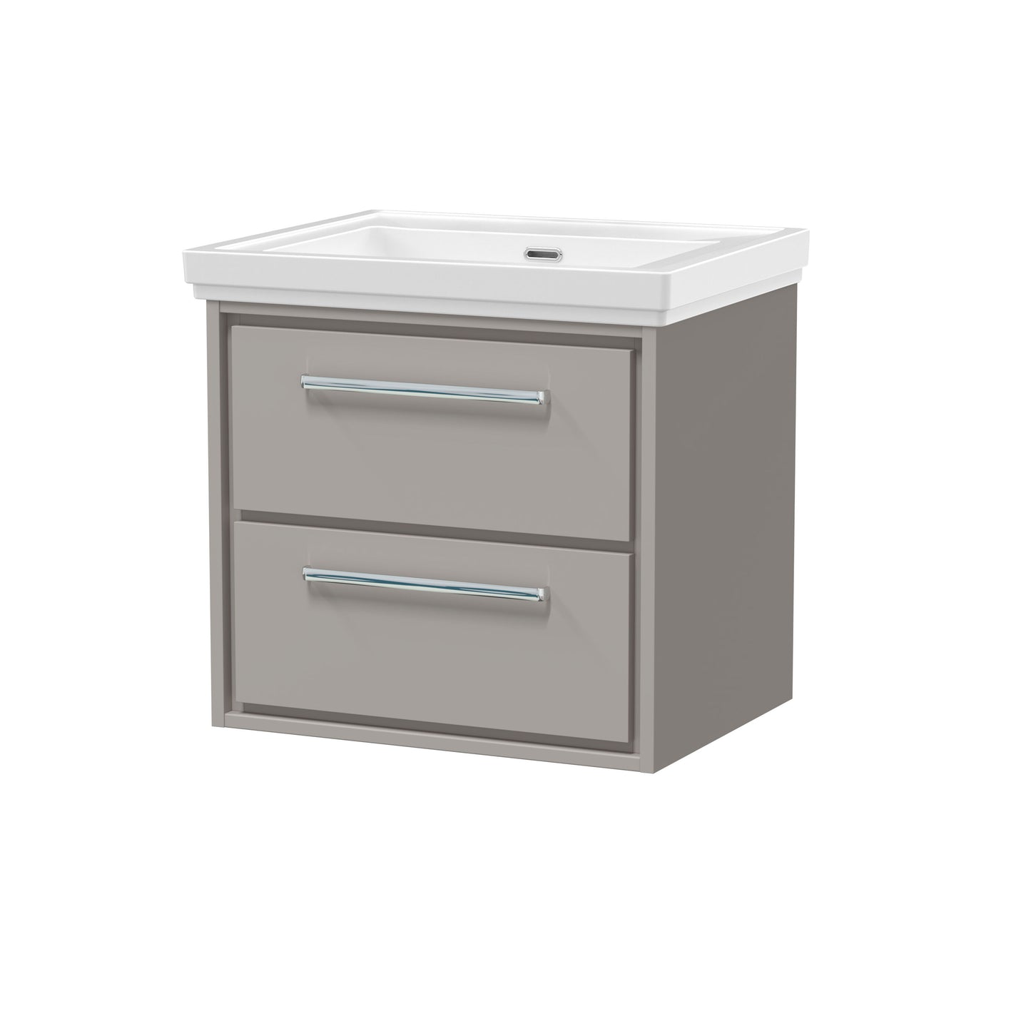 [BFLL3224H] Longnor 2 Drawer Wall Hung Vanity Basin Unit with 0 Tap Hole Traditional Fireclay Basin, Choice of Size and Colour - Cutout