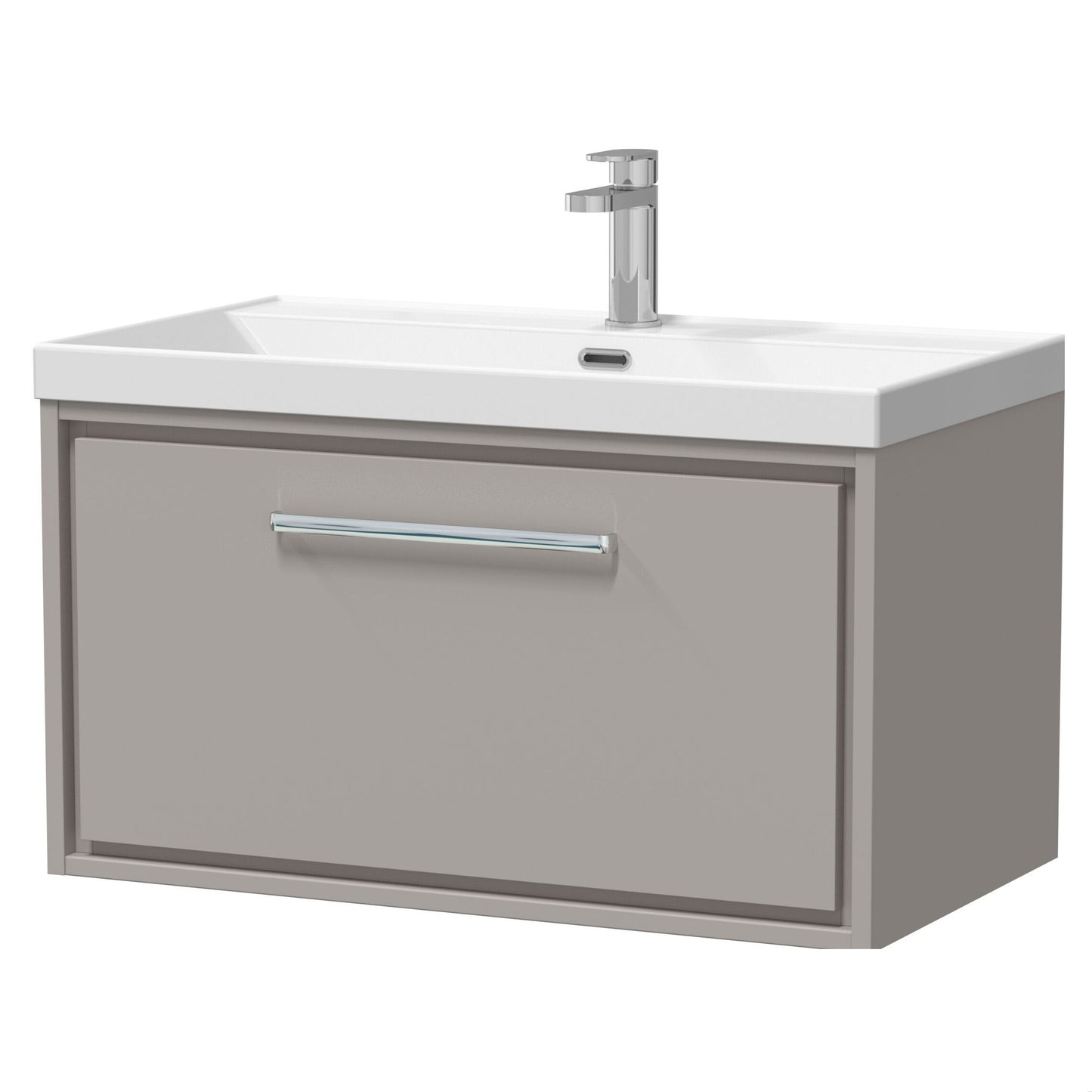 [BFLL3225E] Longnor Modern Bathroom 1 Soft Close Drawer Wall Hung Vanity Unit & Rectangular Basin, Choice of Size and Colour - Cutout