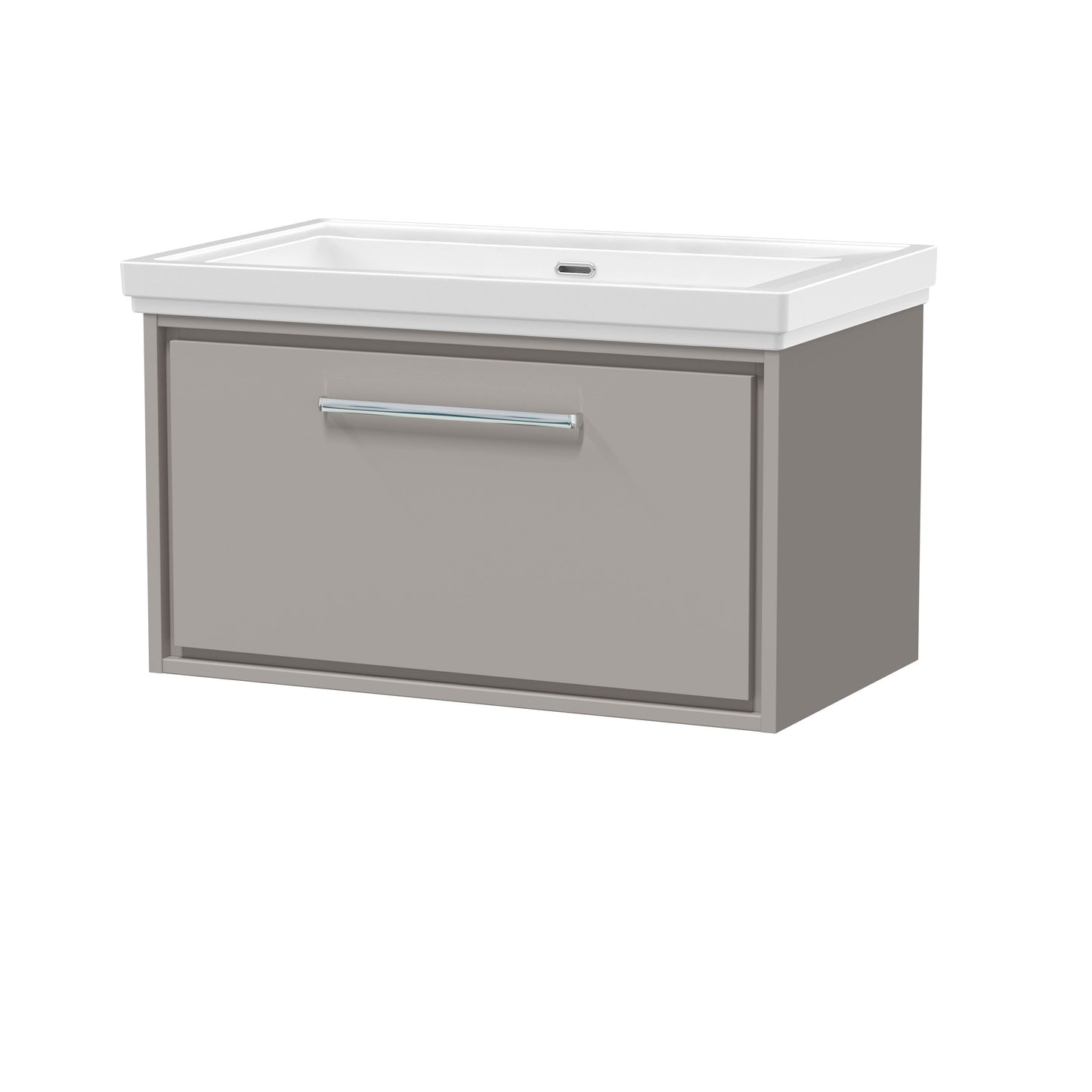 [BFLL3225H] Longnor Single Drawer Wall Hung Vanity Basin Unit with 0 Tap Hole Traditional Fireclay Basin, Choice of Size and Colour - Cutout