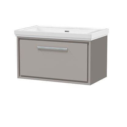 [BFLL3225H] Longnor Single Drawer Wall Hung Vanity Basin Unit with 0 Tap Hole Traditional Fireclay Basin, Choice of Size and Colour - Cutout